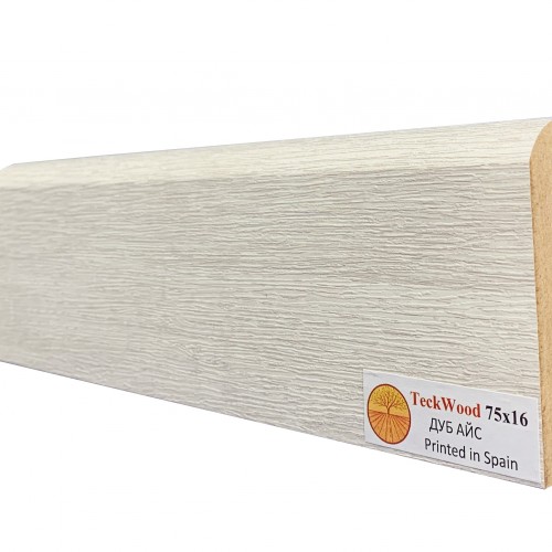 Плинтус МДФ ламинированный TeckWood Дуб Айс 2150×75×16