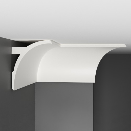 Потолочный плинтус под покраску с подсветкой Decomaster Артпрофиль A202 2000×94×130