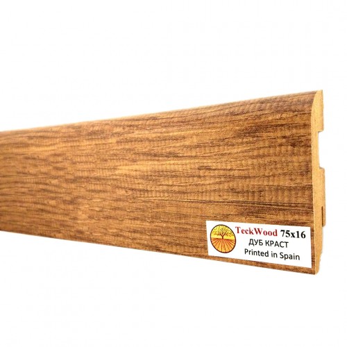 Плинтус МДФ ламинированный TeckWood Дуб Краст 2150×75×16