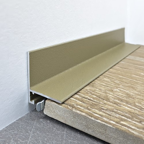 Микроплинтус алюминиевый TeckWood L-20 Шампань Муар RAL 1035 2000×20×16