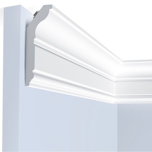 Потолочный плинтус под покраску Hiwood L1902S с подсветкой 2000×27×80