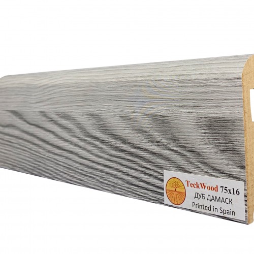 Плинтус МДФ ламинированный TeckWood Дуб Дамаск 2150×75×16