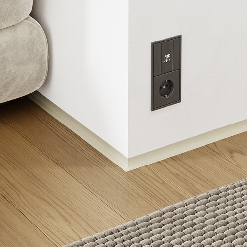 Микроплинтус алюминиевый Modern Decor RAL 9001 Кремово-белый 23-09-62 2500×19×16