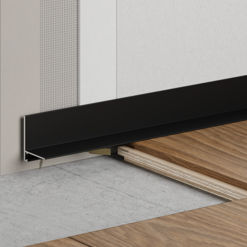 Микроплинтус алюминиевый Ликорн Лайн С-05.25.3 L черный матовый 2700×25,8×16