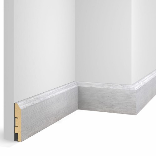 Плинтус МДФ Cosca Decor Экошпон WP07 Дуб Старинный серый 2400×80×16