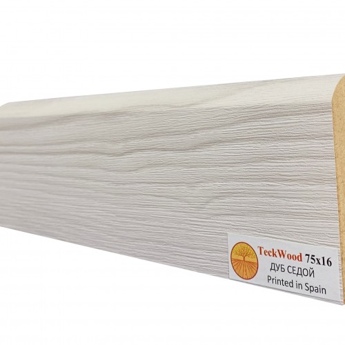 Плинтус МДФ ламинированный TeckWood Дуб Седой 2150×75×16