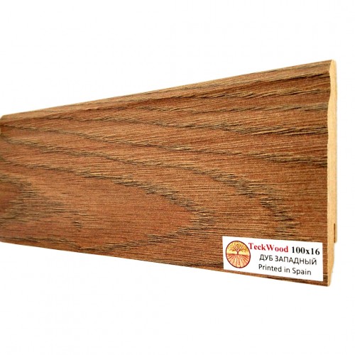 Плинтус МДФ ламинированный TeckWood дуб Западный 2150×100×16