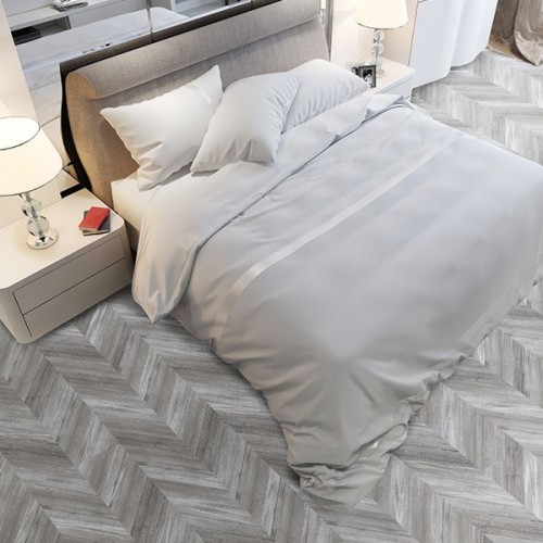 Пробковые полы Corkstyle Chevron Silver 1235×305×10