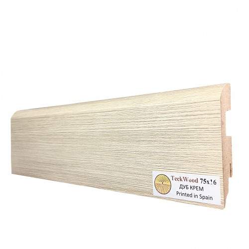 Плинтус МДФ ламинированный TeckWood Дуб Крем 2150×75×16