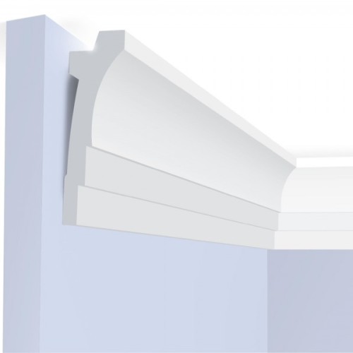 Потолочный плинтус под покраску Hiwood A90V2 с подсветкой 2000×27×90