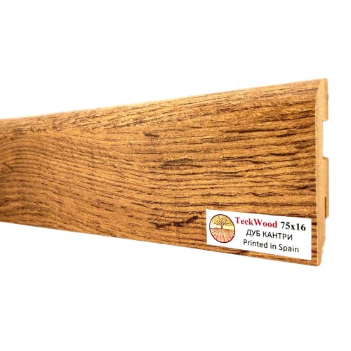 Плинтус МДФ ламинированный TeckWood Дуб Кантри 2150×75×16