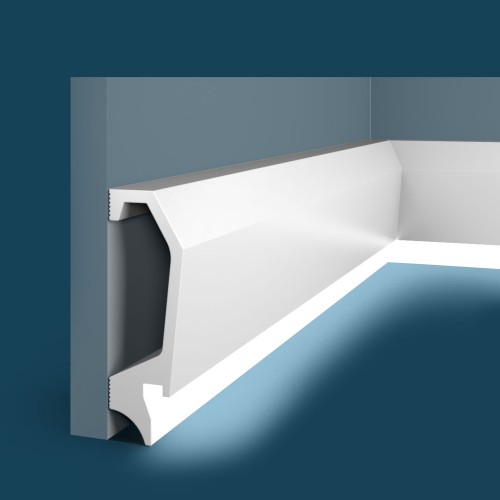 Плинтус под покраску с подсветкой Cosca Decor Экополимер PX034 2000×120×22