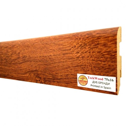 Плинтус МДФ ламинированный TeckWood Дуб Бренди 2150×75×16