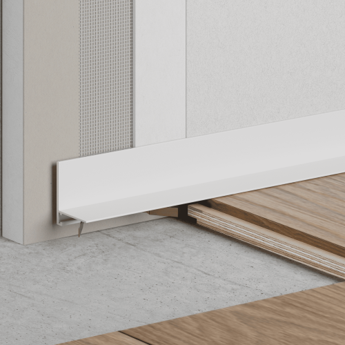 Микроплинтус алюминиевый Ликорн Лайн С-05.25.4 L белый матовый 2500×25,8×16