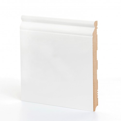 Плинтус МДФ ламинированный Ликорн K-19 белый 2050×185×16