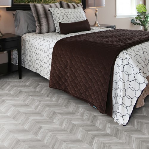 Пробковые полы Corkstyle Chevron Silver 1235×305×10