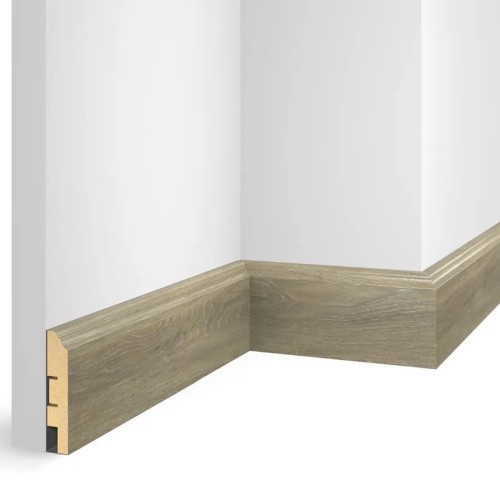 Плинтус МДФ ламинированный Cosca Decor NanoFlex ЕP07 Дуб Сахара 2400×80×16