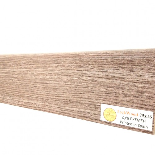 Плинтус МДФ ламинированный TeckWood Дуб Бремен 2150×75×16