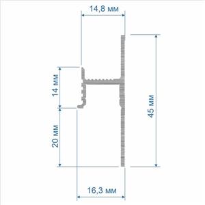 Теневой профиль  Invisible алюминиевый 45мм