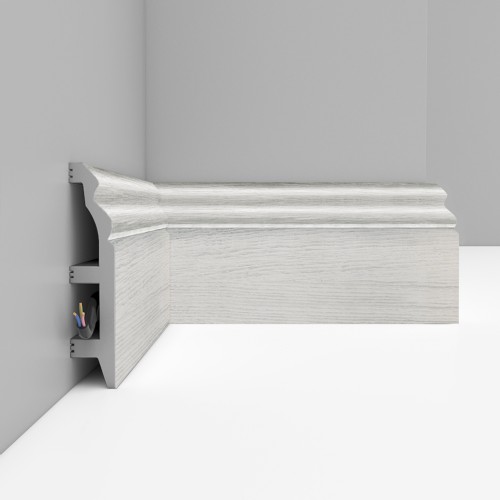 Плинтус Decomaster Ясень белый D232-84 2400×100×22