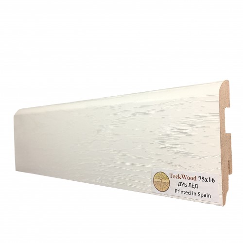 Плинтус МДФ ламинированный TeckWood Дуб Лёд 2150×75×16