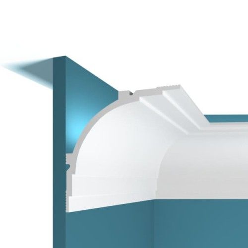 Потолочный плинтус под покраску Перфект Плюс P100 с подсветкой 2000×130×130