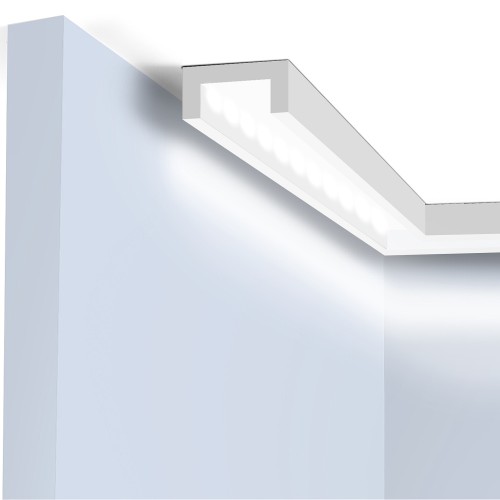 Потолочный плинтус под покраску Hiwood LB30 с подсветкой 2000×30×15