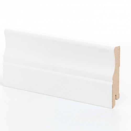 Плинтус МДФ ламинированный Ликорн K-14 белый 2050×82×16