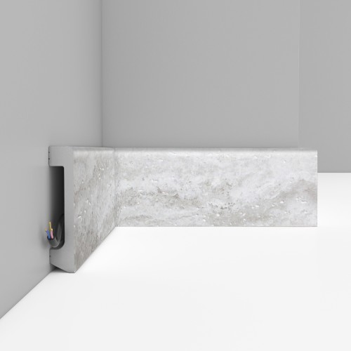 Плинтус Decomaster Кварц белый D235-1634 2400×80×17