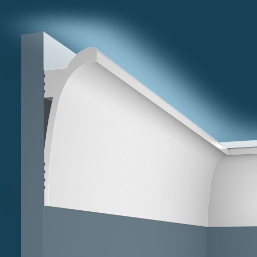 Потолочный плинтус под покраску Cosca Decor KX003 с подсветкой 2000×45×120