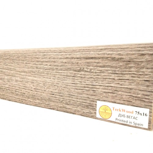 Плинтус МДФ ламинированный TeckWood Дуб Вегас 2150×75×16