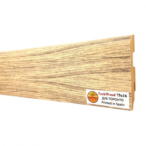 Плинтус МДФ ламинированный TeckWood Дуб Торонто 2150×75×16