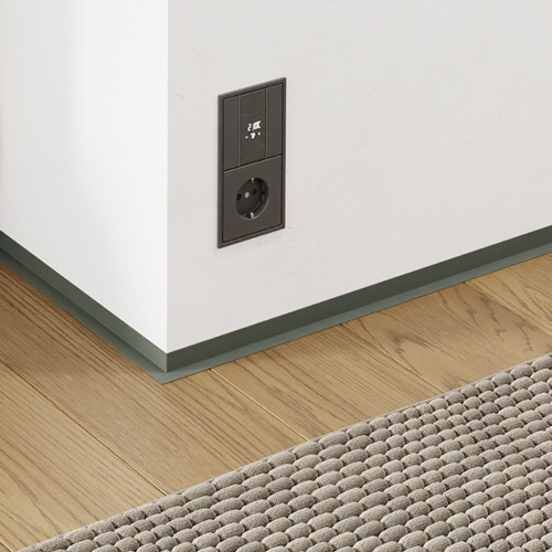 Микроплинтус алюминиевый Modern Decor RAL 7010 Брезентово-серый 85-95-74 2500×19×16