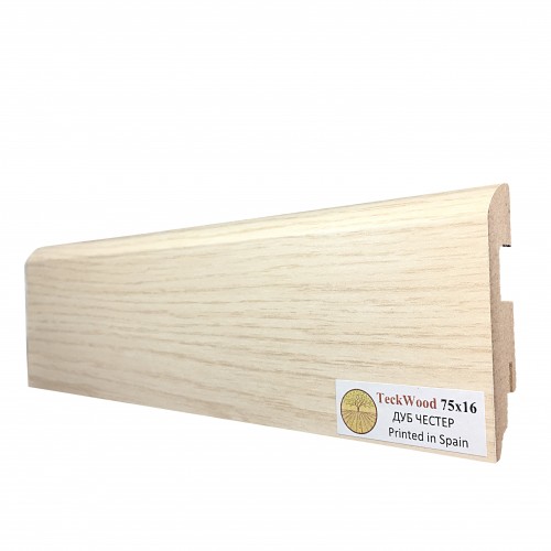 Плинтус МДФ ламинированный TeckWood Дуб Честер 2150×75×16