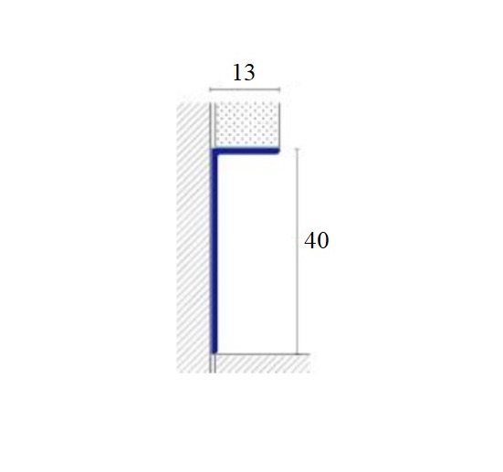 Теневой профиль Черный Г образный 13х40мм