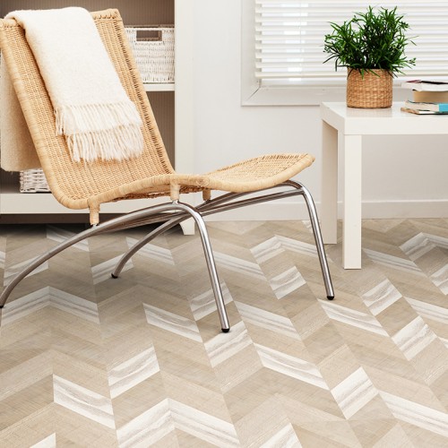 Пробковые полы Corkstyle Chevron Creme 1235×305×10