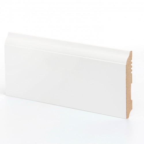 Плинтус МДФ ламинированный Ликорн K-18 белый 2050×82×12