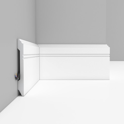 Плинтус Decomaster Белый D105-115 матовый 2400×107×12