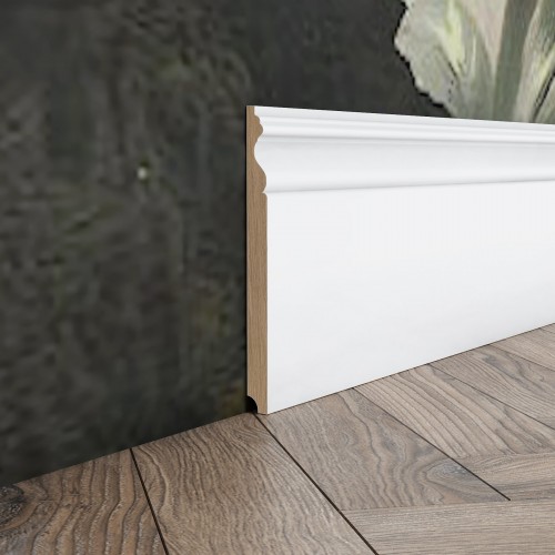 Плинтус Evrowood МДФ Белый PN 200 2000×200×16