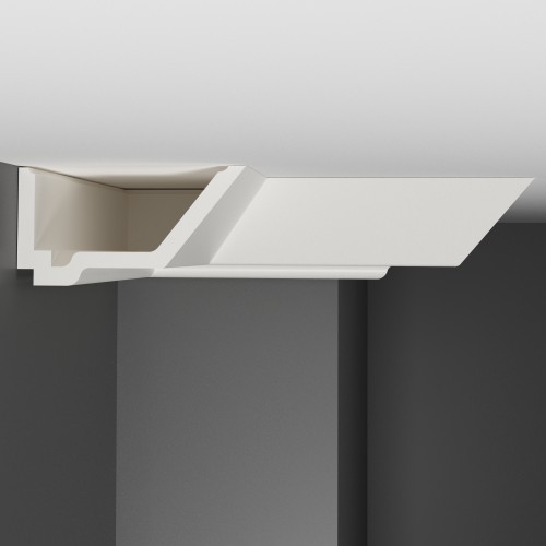 Потолочный плинтус под покраску с подсветкой Decomaster Артпрофиль A206 2000×145×74