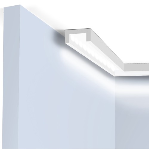 Потолочный плинтус под покраску Hiwood LB20 с подсветкой 2000×20×10