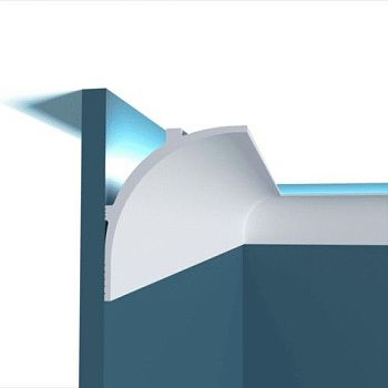 Потолочный плинтус под покраску Перфект Плюс P149 с подсветкой 2000×100×120