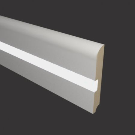 Плинтус Evrowood МДФ Белый PN 050 Led 2000×80×12