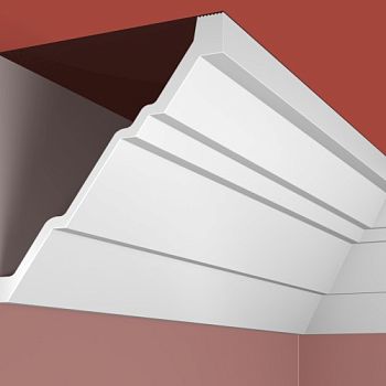 Потолочный плинтус под покраску Cosca Decor KX055 2000×145×147