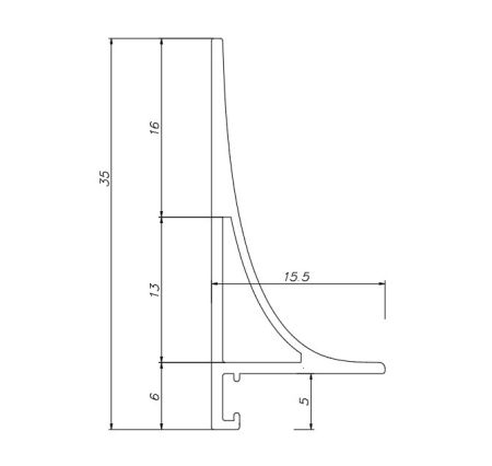 Плинтус Pro Design Corner L 584 Анодированный черный