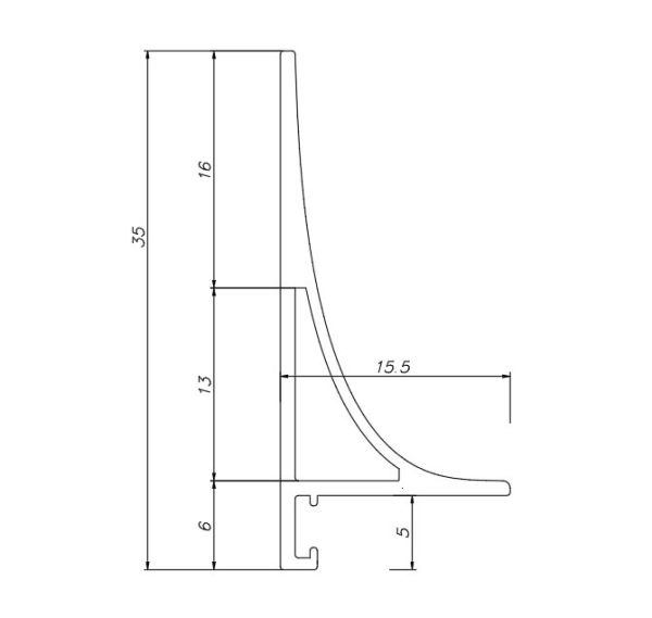 Плинтус Pro Design Corner L 584 Анодированный черный