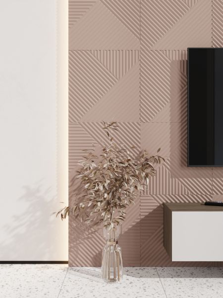 Стеновая панель Пирамида МДФ Ликорн Лиловая  500х500х8 (4 шт.)