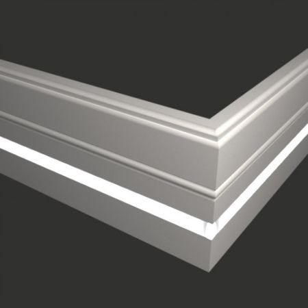 Плинтус Evrowood МДФ Белый PN 120 Led  2000×110×16
