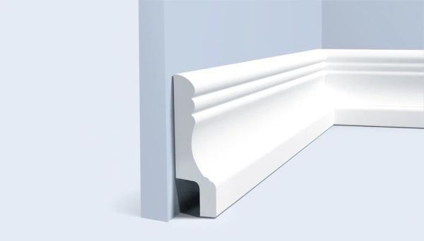 Плинтус Hiwood полимерный под покраску W009R фигурный 2000×100×25