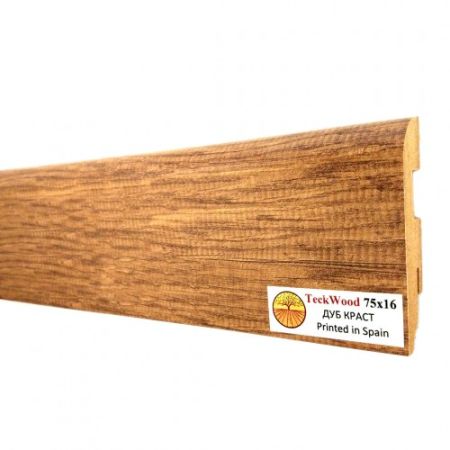 Плинтус МДФ ламинированный TeckWood Дуб Краст 2150×75×16